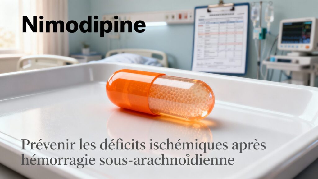 Nimodipine pour prévenir les déficits ischémiques après hémorragie sous-arachnoïdienne avec texte