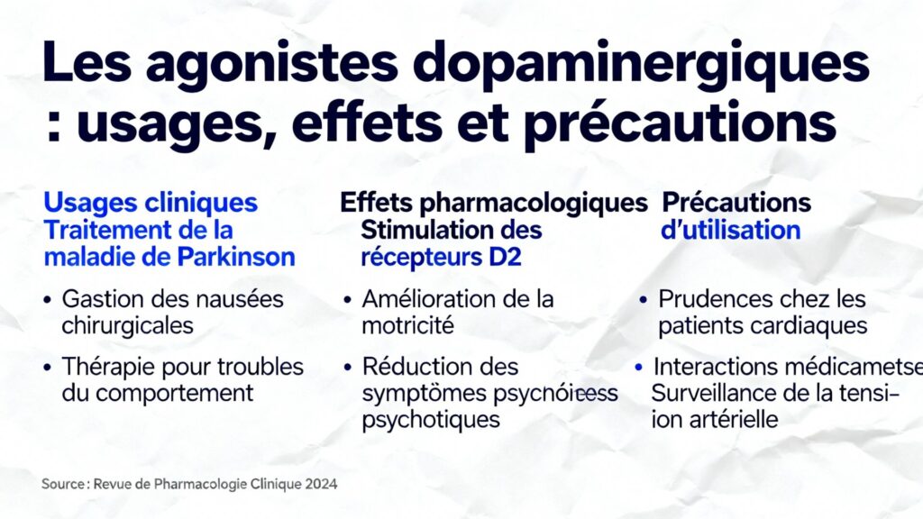 Les agonistes dopaminergiques : usages, effets et précautions avec texte